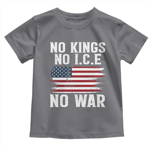 No Wars No Ice No Kings American Flag Toddler T Shirt Patriotic Protest Anti War Human Rights TS02 Charcoal Print Your Wear