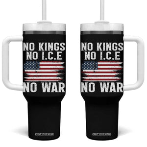 No Wars No Ice No Kings American Flag Tumbler With Handle Patriotic Protest Anti War Human Rights TS02 One Size: 40 oz Black Print Your Wear