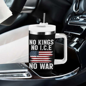 No Wars No Ice No Kings American Flag Tumbler With Handle Patriotic Protest Anti War Human Rights TS02 Print Your Wear
