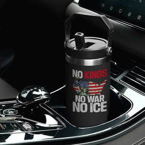 No Kings No Wars No Ice Statue of Liberty Flip Straw Tumbler American Flag Patriotic Protest Freedom Democracy TS02 Print Your Wear