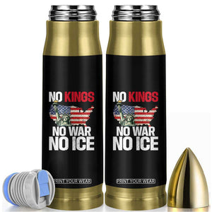 No Kings No Wars No Ice Statue of Liberty Bullet Tumbler American Flag Patriotic Protest Freedom Democracy TS02 Black Print Your Wear