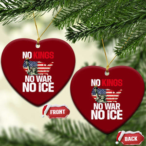 No Kings No Wars No Ice Statue of Liberty Ceramic Ornament American Flag Patriotic Protest Freedom Democracy TS02 Print Your Wear