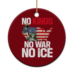 No Kings No Wars No Ice Statue of Liberty Ceramic Ornament American Flag Patriotic Protest Freedom Democracy TS02 1pc Red Print Your Wear