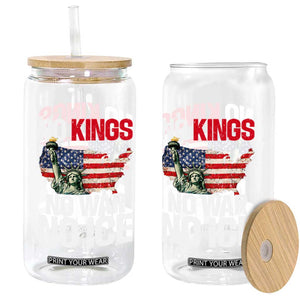 No Kings No Wars No Ice Statue of Liberty Glass Can American Flag Patriotic Protest Freedom Democracy TS02 Print Your Wear