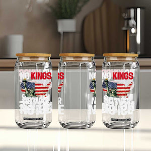 No Kings No Wars No Ice Statue of Liberty Glass Can American Flag Patriotic Protest Freedom Democracy TS02 Print Your Wear