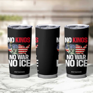 No Kings No Wars No Ice Statue of Liberty Tumbler Cup American Flag Patriotic Protest Freedom Democracy TS02 Print Your Wear
