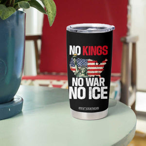 No Kings No Wars No Ice Statue of Liberty Tumbler Cup American Flag Patriotic Protest Freedom Democracy TS02 Print Your Wear