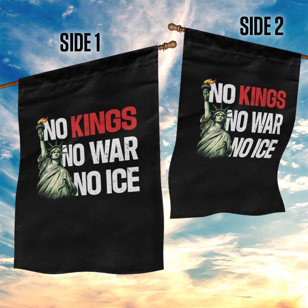 No Kings No Wars No Ice Statue of Liberty Garden Flag American Flag Patriotic Protest Human Rights TS02 Print Your Wear