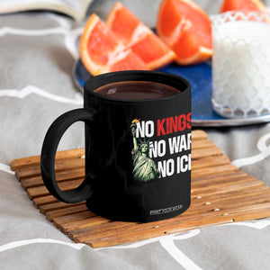 No Kings No Wars No Ice Statue of Liberty Coffee Mug American Flag Patriotic Protest Human Rights TS02 Print Your Wear