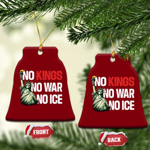No Kings No Wars No Ice Statue of Liberty Ceramic Ornament American Flag Patriotic Protest Human Rights TS02 Print Your Wear