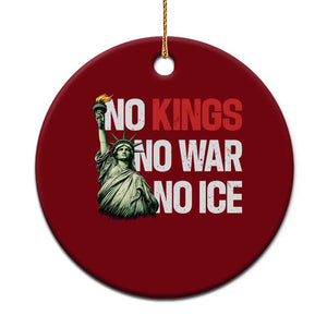 No Kings No Wars No Ice Statue of Liberty Ceramic Ornament American Flag Patriotic Protest Human Rights TS02 1pc Red Print Your Wear