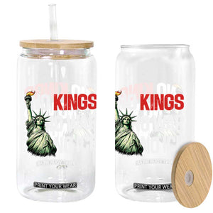 No Kings No Wars No Ice Statue of Liberty Glass Can American Flag Patriotic Protest Human Rights TS02 Print Your Wear