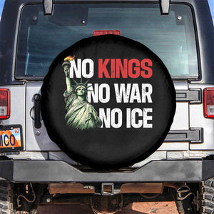 No Kings No Wars No Ice Statue of Liberty Spare Tire Cover American Flag Patriotic Protest Human Rights TS02 No hole Black Print Your Wear