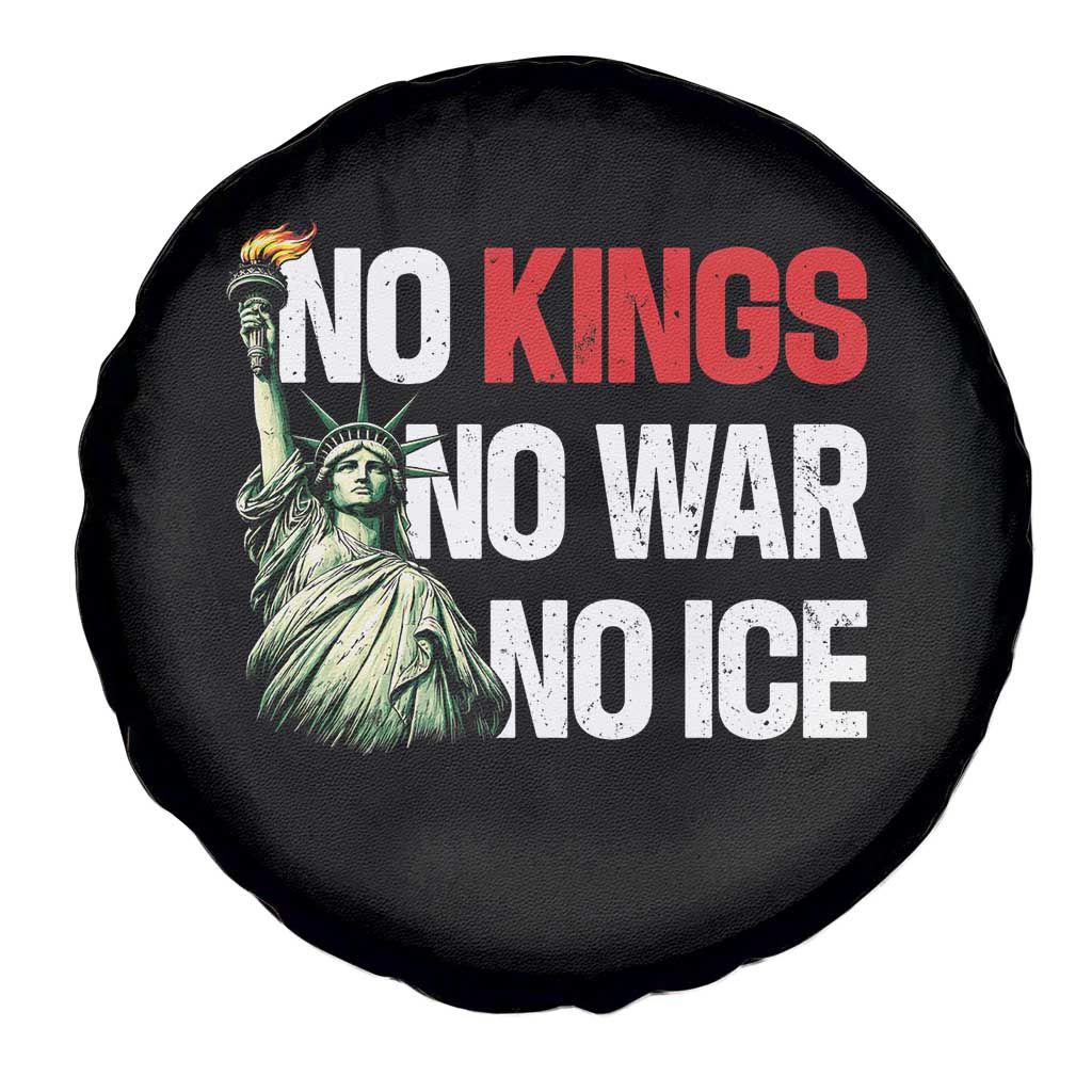No Kings No Wars No Ice Statue of Liberty Spare Tire Cover American Flag Patriotic Protest Human Rights TS02 Print Your Wear