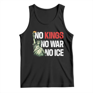 No Kings No Wars No Ice Statue of Liberty Tank Top American Flag Patriotic Protest Human Rights TS02 Black Print Your Wear