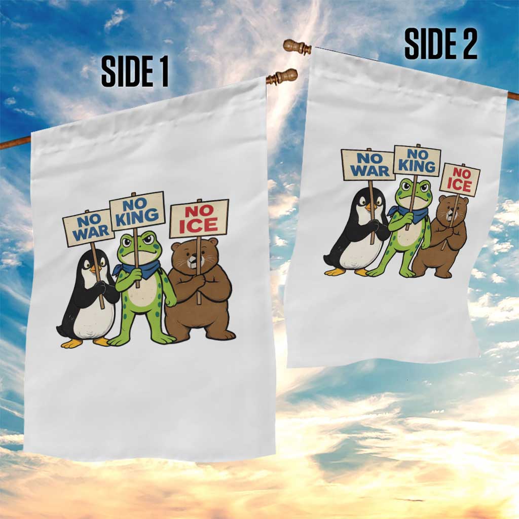 No Wars No Ice No Kings Animal Protest Garden Flag Frog Penguin Bear Resist Human Rights Activist TS02 Print Your Wear