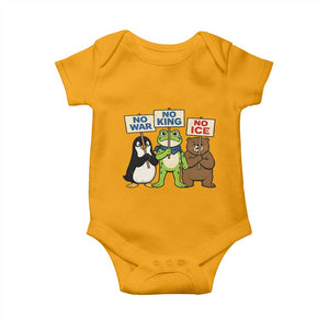 No Wars No Ice No Kings Animal Protest Baby Onesie Frog Penguin Bear Resist Human Rights Activist TS02 Gold Print Your Wear