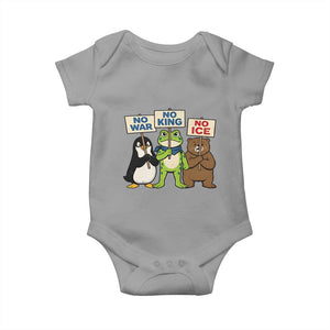 No Wars No Ice No Kings Animal Protest Baby Onesie Frog Penguin Bear Resist Human Rights Activist TS02 Sport Gray Print Your Wear