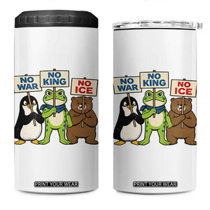 No Wars No Ice No Kings Animal Protest 4 in 1 Can Cooler Tumbler Frog Penguin Bear Resist Human Rights Activist TS02 One Size: 16 oz White Print Your Wear
