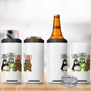 No Wars No Ice No Kings Animal Protest 4 in 1 Can Cooler Tumbler Frog Penguin Bear Resist Human Rights Activist TS02 Print Your Wear
