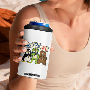 No Wars No Ice No Kings Animal Protest 4 in 1 Can Cooler Tumbler Frog Penguin Bear Resist Human Rights Activist TS02 Print Your Wear