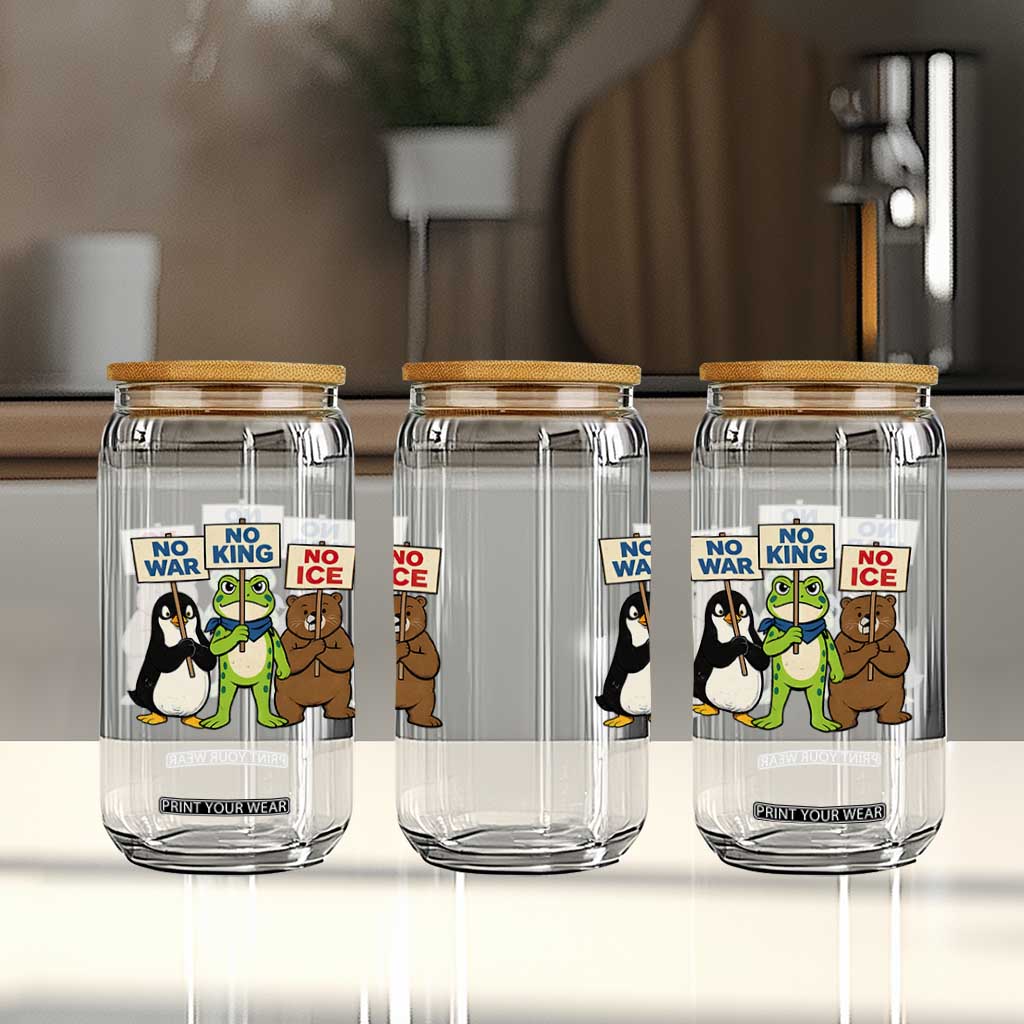 No Wars No Ice No Kings Animal Protest Glass Can Frog Penguin Bear Resist Human Rights Activist TS02 Print Your Wear