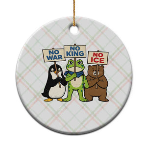 No Wars No Ice No Kings Animal Protest Ceramic Ornament Frog Penguin Bear Resist Human Rights Activist TS02 1pc Christmas Plaid Print Your Wear