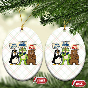No Wars No Ice No Kings Animal Protest Ceramic Ornament Frog Penguin Bear Resist Human Rights Activist TS02 Print Your Wear