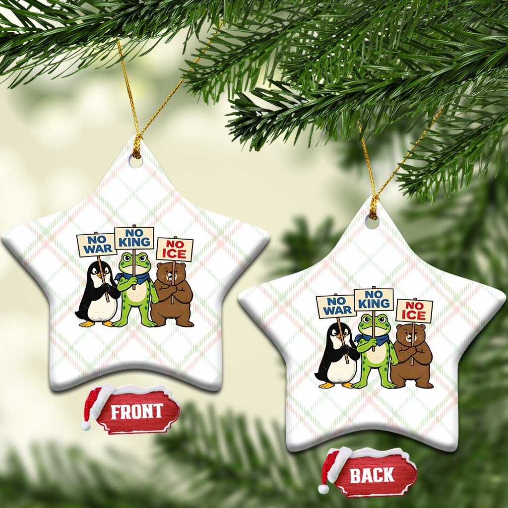 No Wars No Ice No Kings Animal Protest Ceramic Ornament Frog Penguin Bear Resist Human Rights Activist TS02 Print Your Wear