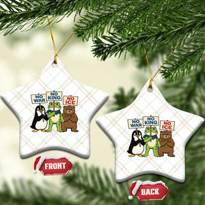 No Wars No Ice No Kings Animal Protest Ceramic Ornament Frog Penguin Bear Resist Human Rights Activist TS02 Print Your Wear