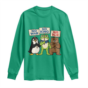 No Wars No Ice No Kings Animal Protest Long Sleeve Shirt Frog Penguin Bear Resist Human Rights Activist TS02 Irish Green Print Your Wear