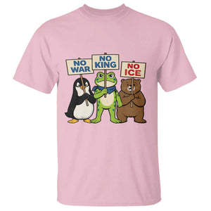 No Wars No Ice No Kings Animal Protest T Shirt Frog Penguin Bear Resist Human Rights Activist TS02 Light Pink Print Your Wear