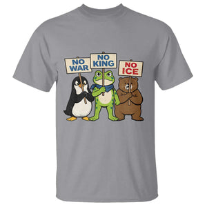 No Wars No Ice No Kings Animal Protest T Shirt Frog Penguin Bear Resist Human Rights Activist TS02 Sport Gray Print Your Wear