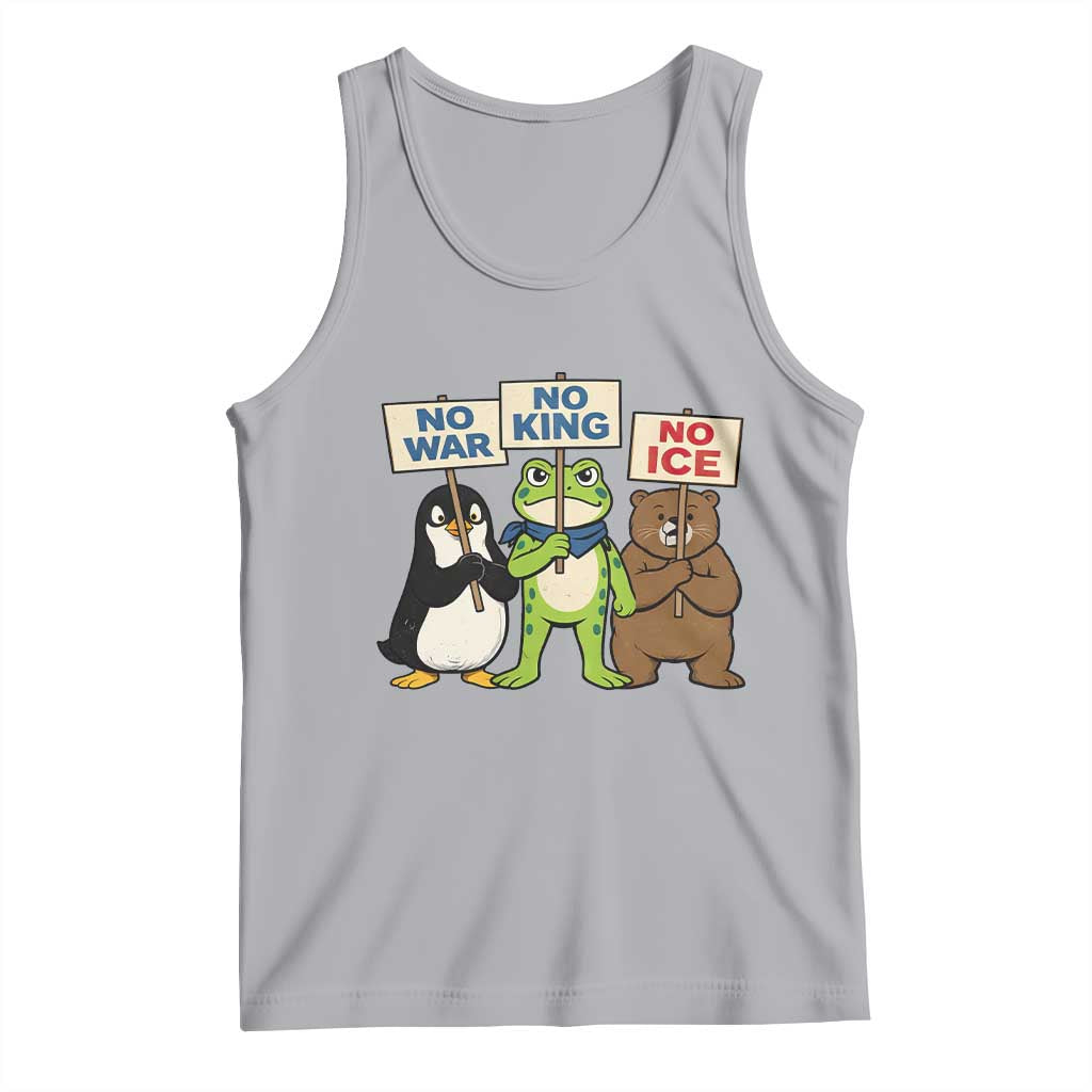 No Wars No Ice No Kings Animal Protest Tank Top Frog Penguin Bear Resist Human Rights Activist TS02 Athletic Heather Print Your Wear
