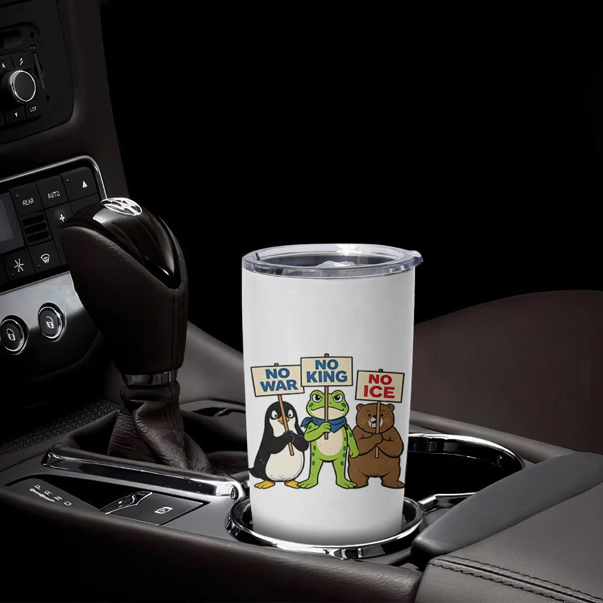 No Wars No Ice No Kings Animal Protest Tumbler Cup Frog Penguin Bear Resist Human Rights Activist TS02 Print Your Wear