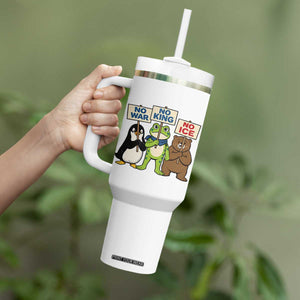 No Wars No Ice No Kings Animal Protest Tumbler With Handle Frog Penguin Bear Resist Human Rights Activist TS02 Print Your Wear