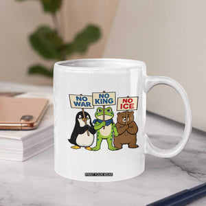No Wars No Ice No Kings Animal Protest Coffee Mug Frog Penguin Bear Resist Human Rights Activist TS02 Print Your Wear