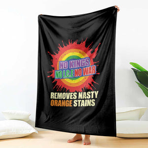 No Wars No Ice No Kings Retro Rainbow Throw Blanket Remove Nasty Orange Stains Protest Political Satire TS02 Print Your Wear