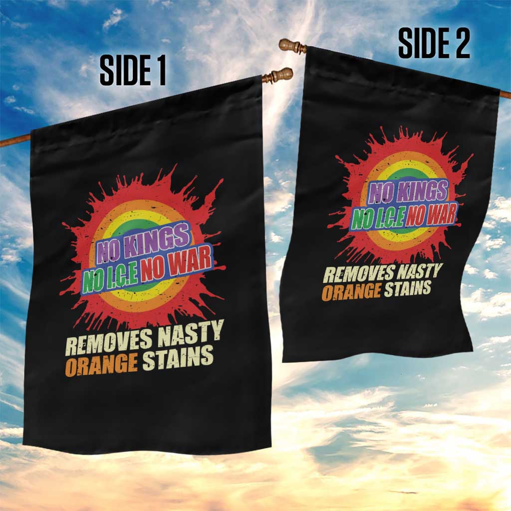 No Wars No Ice No Kings Retro Rainbow Garden Flag Remove Nasty Orange Stains Protest Political Satire TS02 Print Your Wear