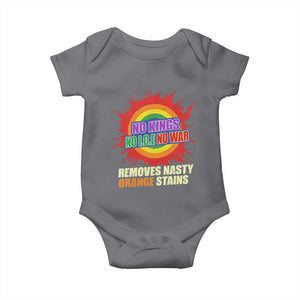 No Wars No Ice No Kings Retro Rainbow Baby Onesie Remove Nasty Orange Stains Protest Political Satire TS02 Charcoal Print Your Wear