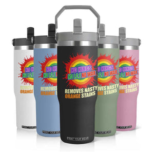 No Wars No Ice No Kings Retro Rainbow Flip Straw Tumbler Remove Nasty Orange Stains Protest Political Satire TS02 Print Your Wear