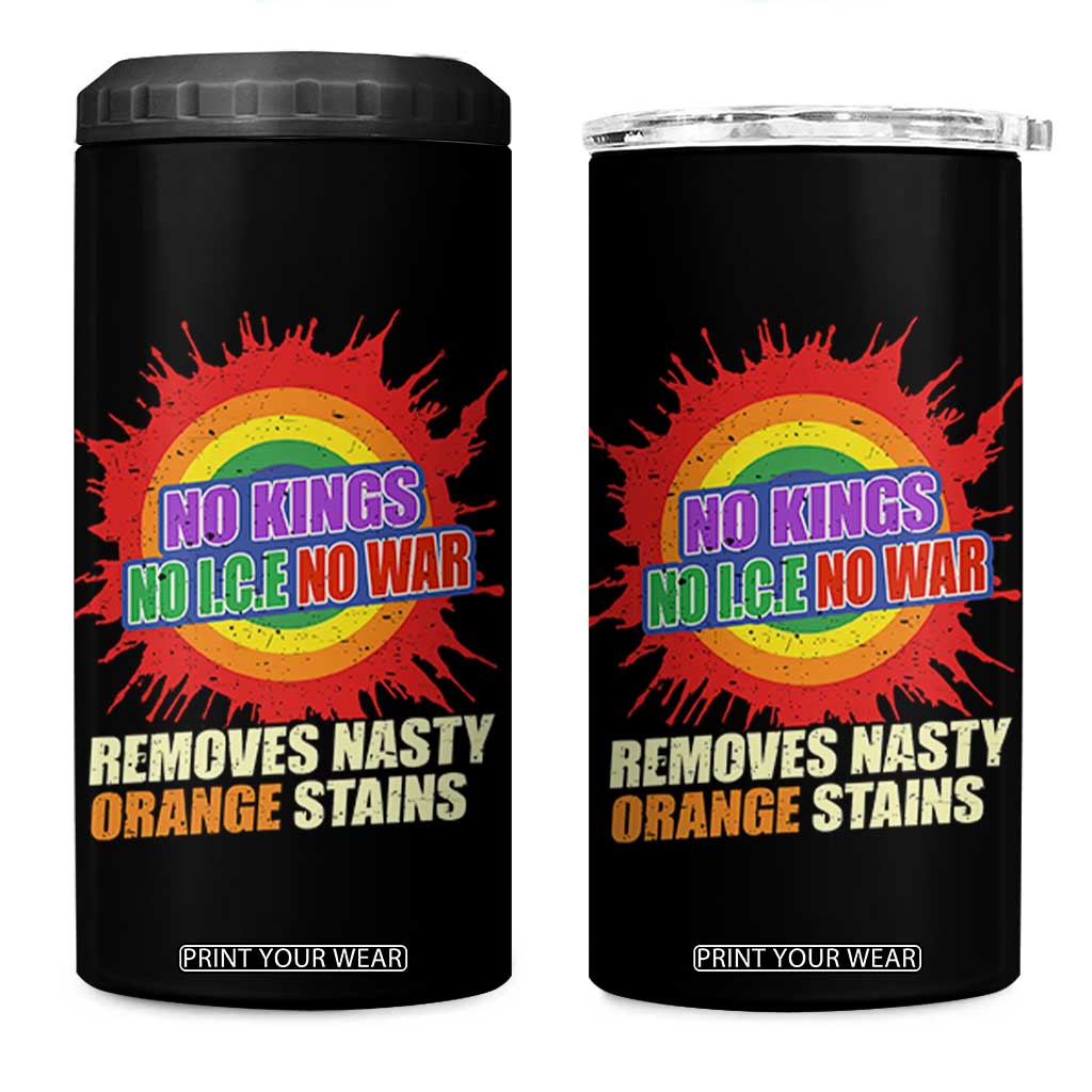 No Wars No Ice No Kings Retro Rainbow 4 in 1 Can Cooler Tumbler Remove Nasty Orange Stains Protest Political Satire TS02 One Size: 16 oz Black Print Your Wear