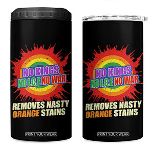 No Wars No Ice No Kings Retro Rainbow 4 in 1 Can Cooler Tumbler Remove Nasty Orange Stains Protest Political Satire TS02 One Size: 16 oz Black Print Your Wear