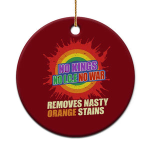No Wars No Ice No Kings Retro Rainbow Ceramic Ornament Remove Nasty Orange Stains Protest Political Satire TS02 1pc Red Print Your Wear