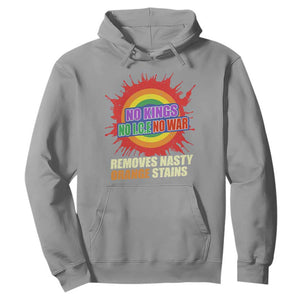 No Wars No Ice No Kings Retro Rainbow Hoodie Remove Nasty Orange Stains Protest Political Satire TS02 Sport Gray Print Your Wear