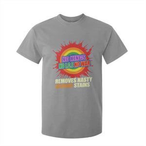 No Wars No Ice No Kings Retro Rainbow T Shirt For Kid Remove Nasty Orange Stains Protest Political Satire TS02 Sport Gray Print Your Wear