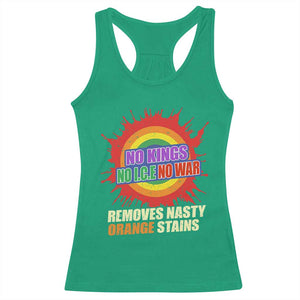 No Wars No Ice No Kings Retro Rainbow Racerback Tank Top Remove Nasty Orange Stains Protest Political Satire TS02 Irish Green Print Your Wear