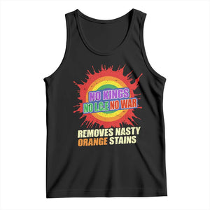 No Wars No Ice No Kings Retro Rainbow Tank Top Remove Nasty Orange Stains Protest Political Satire TS02 Black Print Your Wear