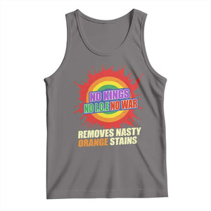 No Wars No Ice No Kings Retro Rainbow Tank Top Remove Nasty Orange Stains Protest Political Satire TS02 Deep Heather Print Your Wear