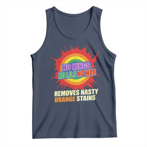 No Wars No Ice No Kings Retro Rainbow Tank Top Remove Nasty Orange Stains Protest Political Satire TS02 Navy Print Your Wear